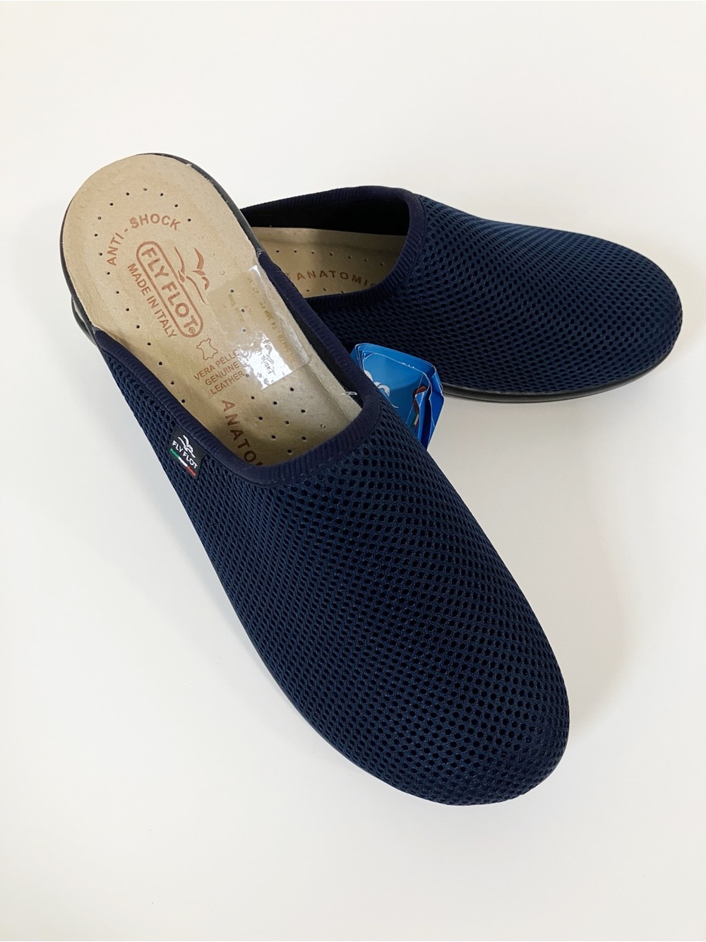 Fly Flot | Blue Anatomic Mesh Cloth Clogs 42 Basic Casual Comfy Summer Travel